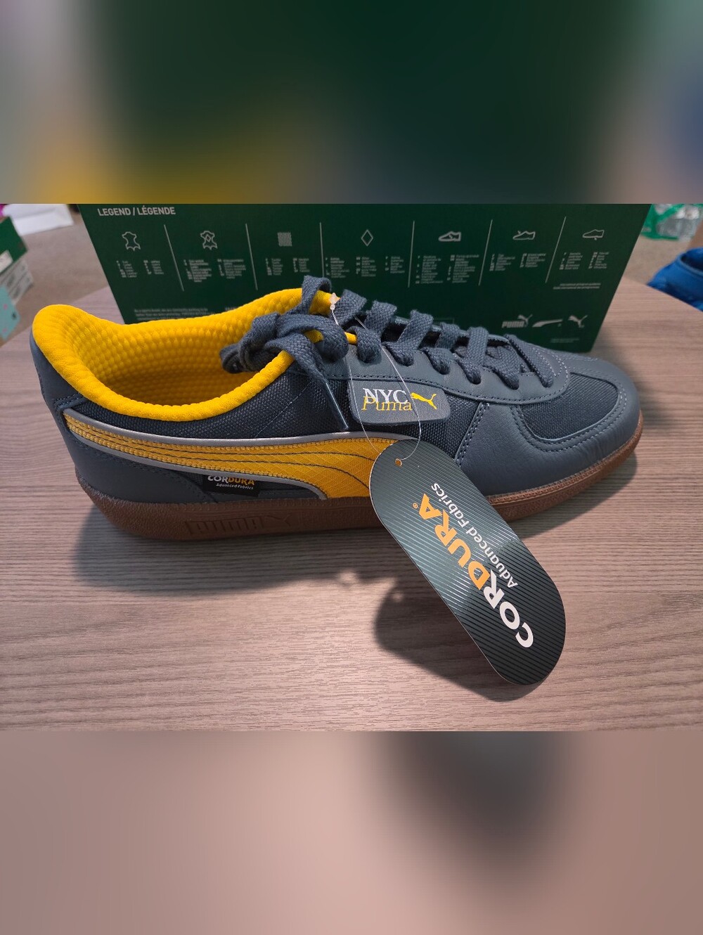 Puma NYC Men’s Low-Top Sneaker in Navy and Yellow